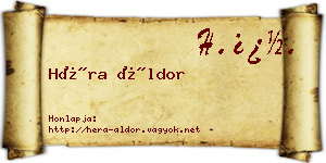 Héra Áldor névjegykártya